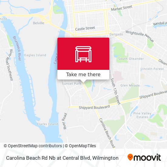 Mapa de Carolina Beach Rd Nb at Central Blvd