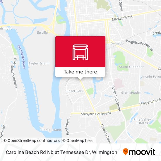 Carolina Beach Rd Nb at Tennessee Dr map