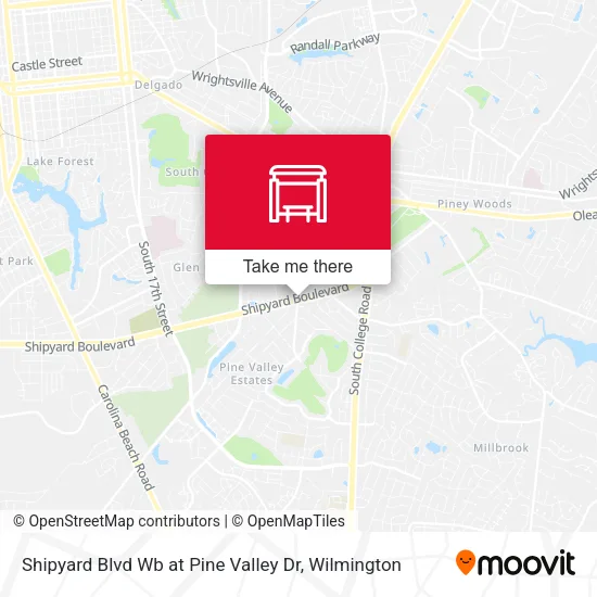 Mapa de Shipyard Blvd Wb at Pine Valley Dr