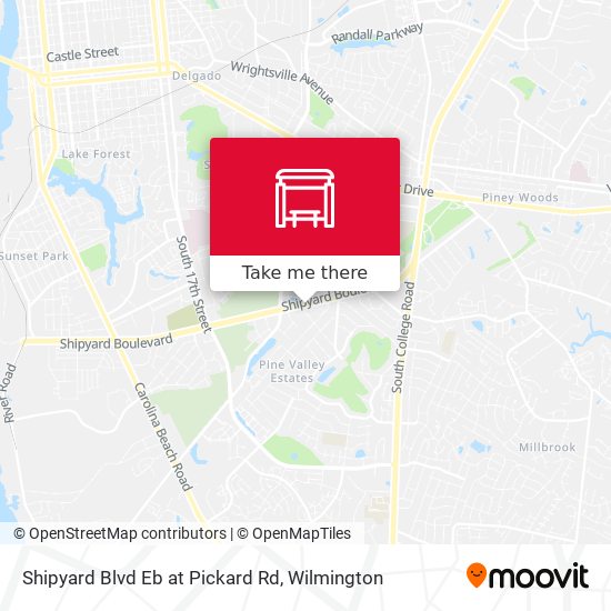 Mapa de Shipyard Blvd Eb at Pickard Rd