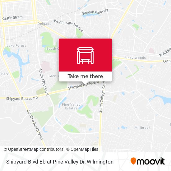 Mapa de Shipyard Blvd Eb at Pine Valley Dr