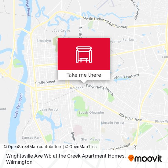 Wrightsville Ave Wb at the Creek Apartment Homes map