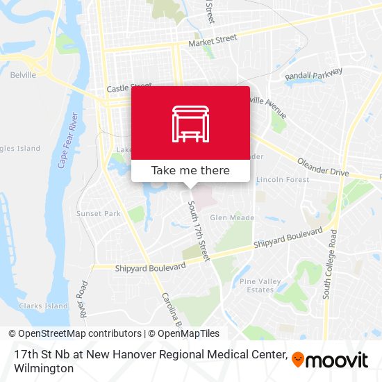 17th St Nb at New Hanover Regional Medical Center map