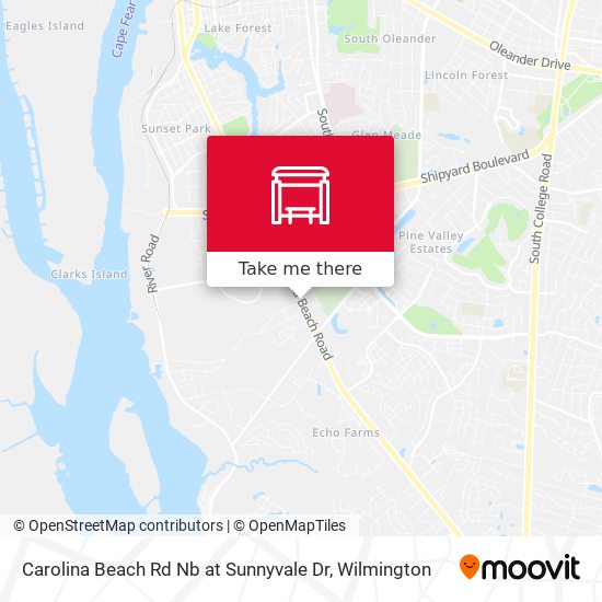 Carolina Beach Rd Nb at Sunnyvale Dr map