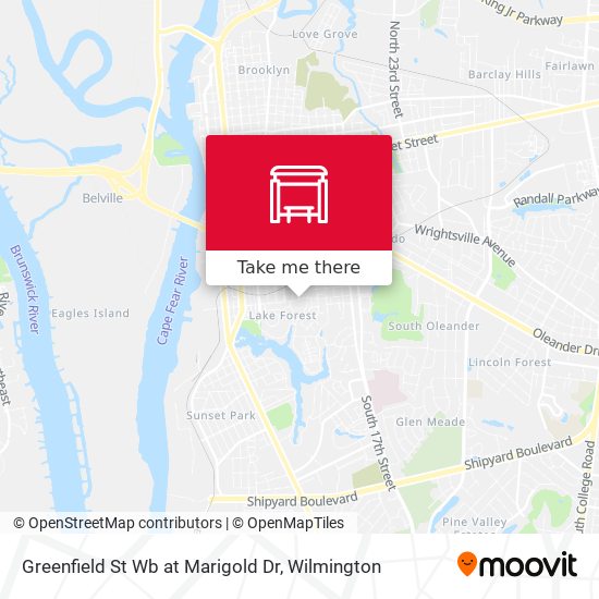 Greenfield St Wb at Marigold Dr map
