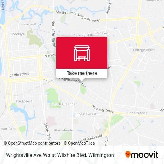 Mapa de Wrightsville Ave Wb at Wilshire Blvd