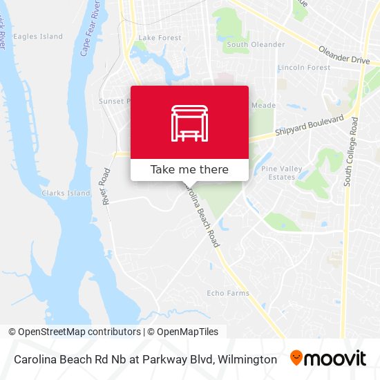 Mapa de Carolina Beach Rd Nb at Parkway Blvd