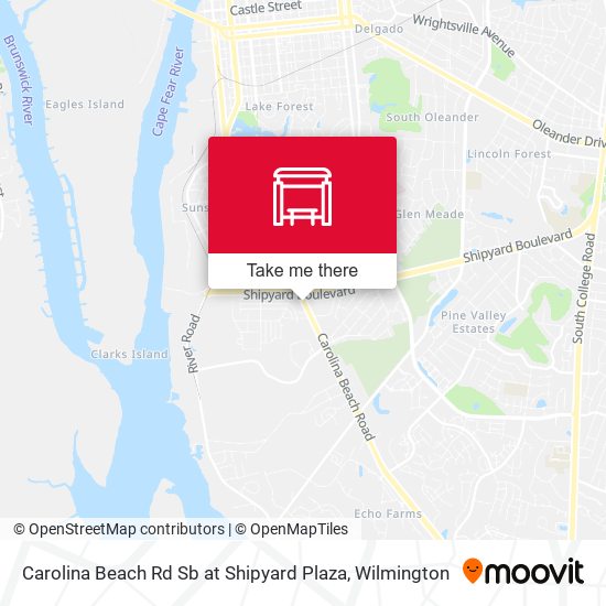 Carolina Beach Rd Sb at Shipyard Blvd map