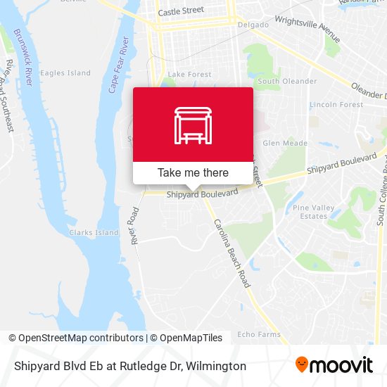 Mapa de Shipyard Blvd Eb at Rutledge Dr