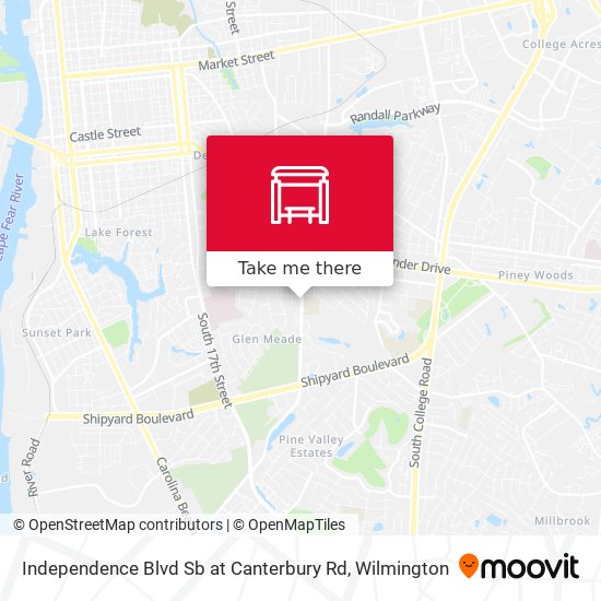 Independence Blvd Sb at Canterbury Rd map