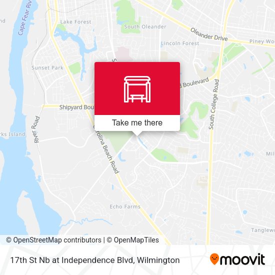 17th St Nb at Independence Blvd map
