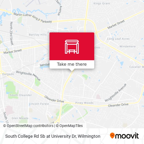 South College Rd Sb at University Dr map