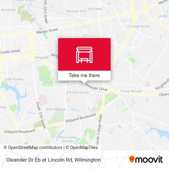 Oleander Dr Eb at Lincoln Rd map