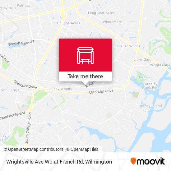 Wrightsville Ave Wb at French Rd map