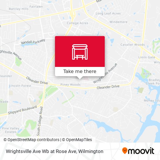 Wrightsville Ave Wb at Rose Ave map