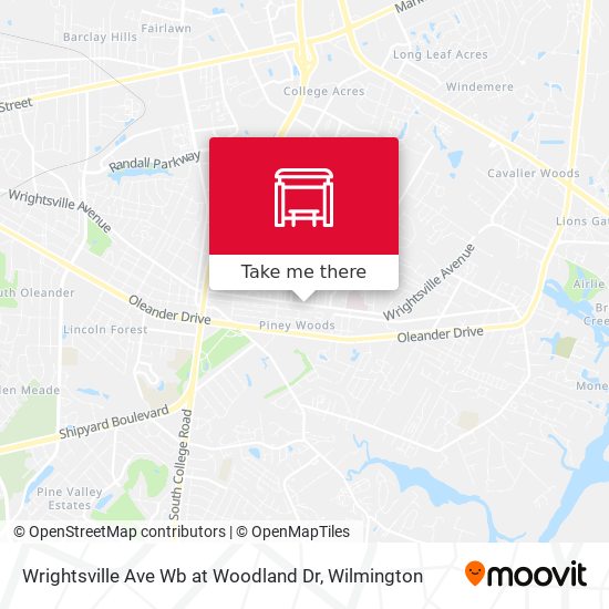 Wrightsville Ave Wb at Woodland Dr map