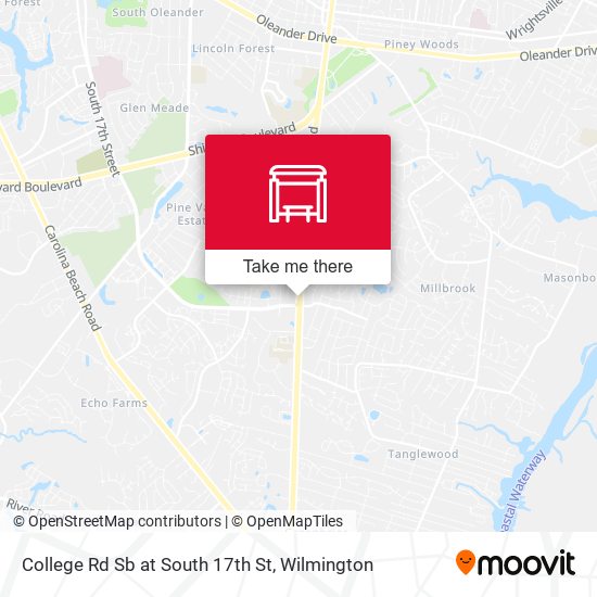 College Rd Sb at South 17th St map