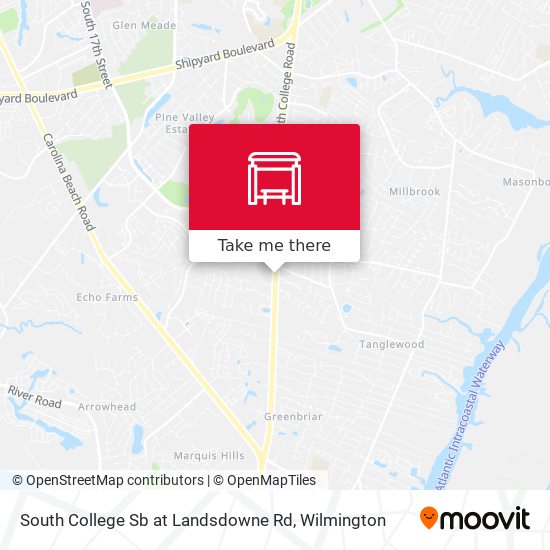 South College Sb at Landsdowne Rd map