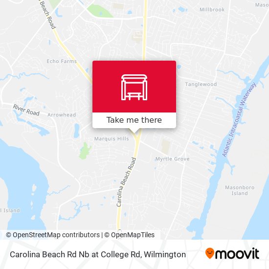 Carolina Beach Rd Nb at College Rd map
