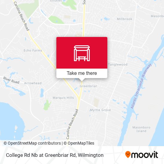 College Rd Nb at Greenbriar Rd map
