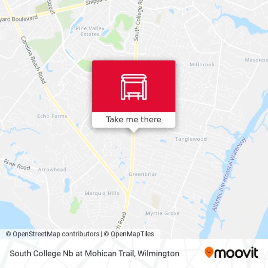 South College Nb at Mohican Trail map