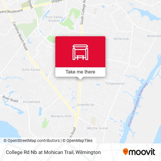 Mapa de College Rd Nb at Mohican Trail