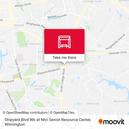 Shipyard Blvd Wb at Nhc Senior Resource Center map