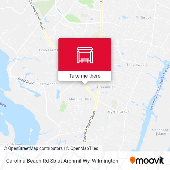 Carolina Beach Rd Sb at Archmil Wy map