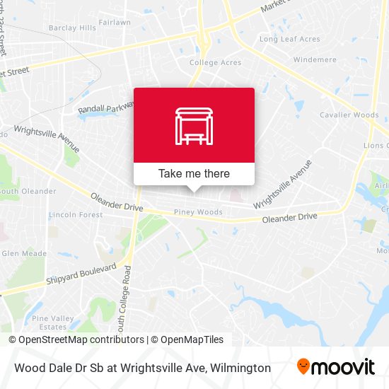 Mapa de Wood Dale Dr Sb at Wrightsville Ave