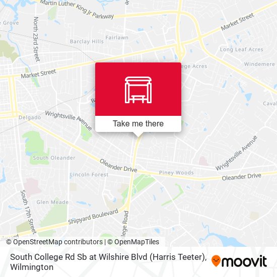 South College Rd Sb at Wilshire Blvd (Harris Teeter) map