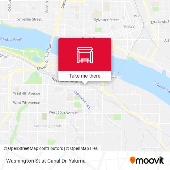 Washington St at Canal Dr map
