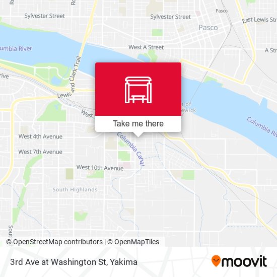 3rd Ave at Washington St map
