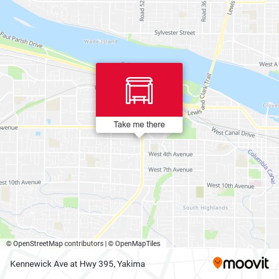 Kennewick Ave at Hwy 395 map