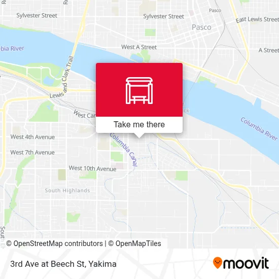 3rd Ave at Beech St map