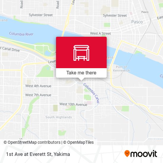 1st Ave at Everett St map