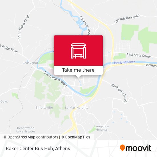 Baker Center Bus Hub map