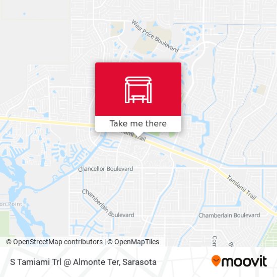 S Tamiami Trl @ Almonte Ter map