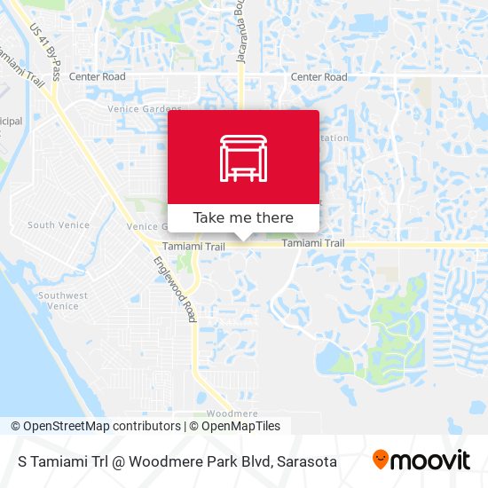 S Tamiami Trl @ Woodmere Park Blvd map