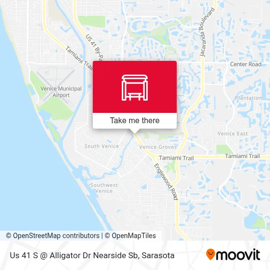 Us 41 S @ Alligator Dr Nearside Sb map