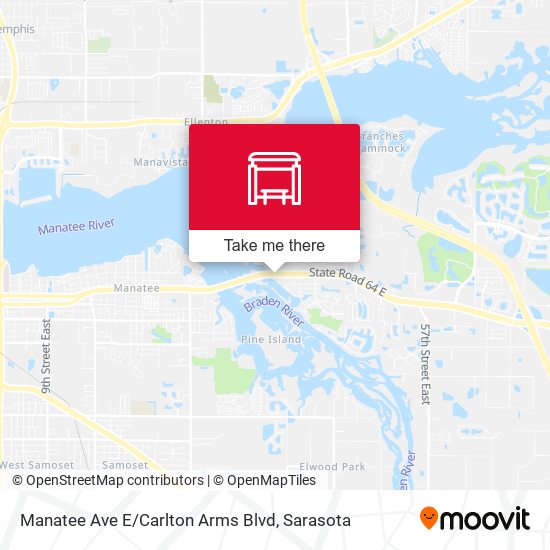 Mapa de Manatee Ave E / Carlton Arms Blvd