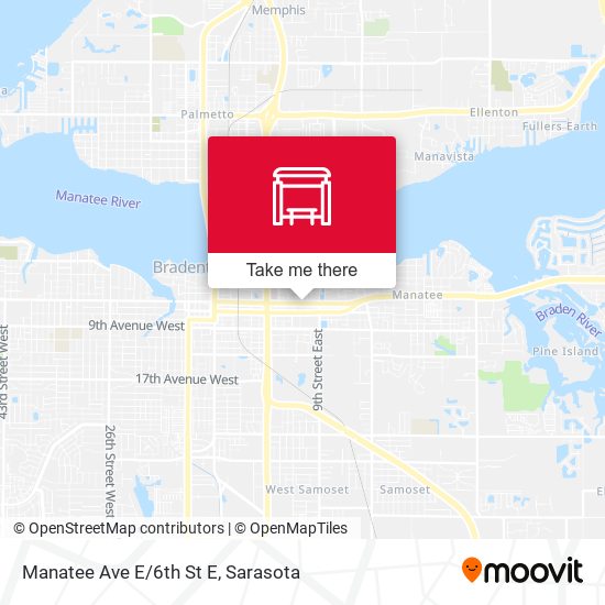 Manatee Ave E/6th St E map