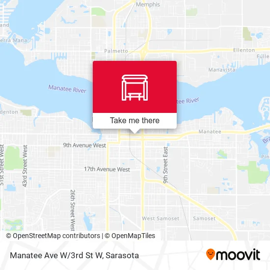 Manatee Ave W/3rd St W map