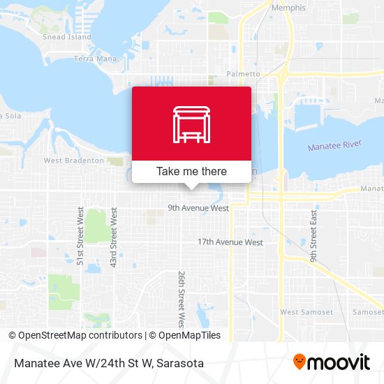Manatee Ave W/24th St W map