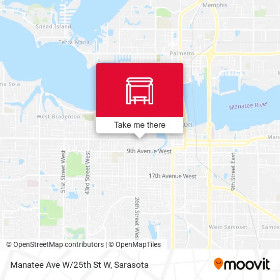 Manatee Ave W/25th St W map