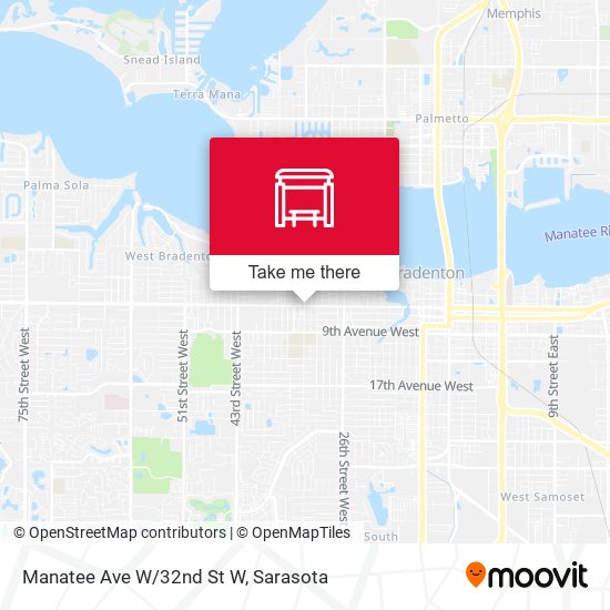 Manatee Ave W/32nd St W map
