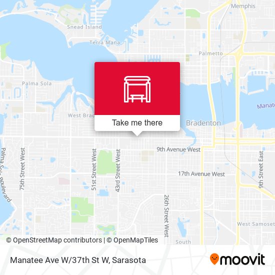 Manatee Ave W/37th St W map