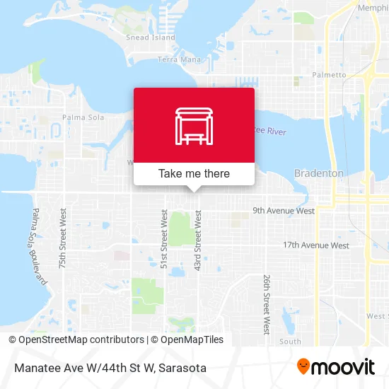 Manatee Ave W/44th St W map
