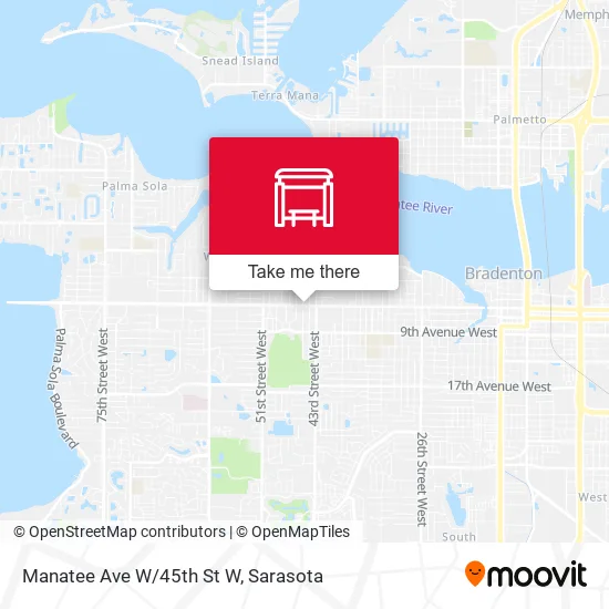 Manatee Ave W/45th St W map