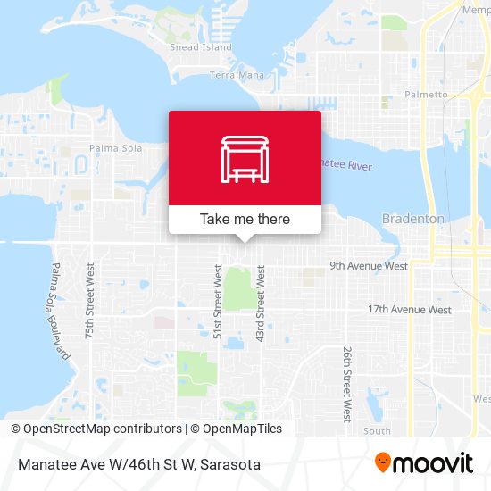 Manatee Ave W/46th St W map