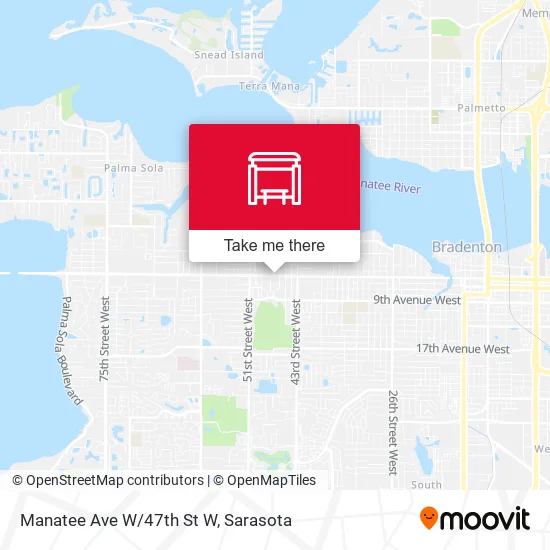 Manatee Ave W/47th St W map